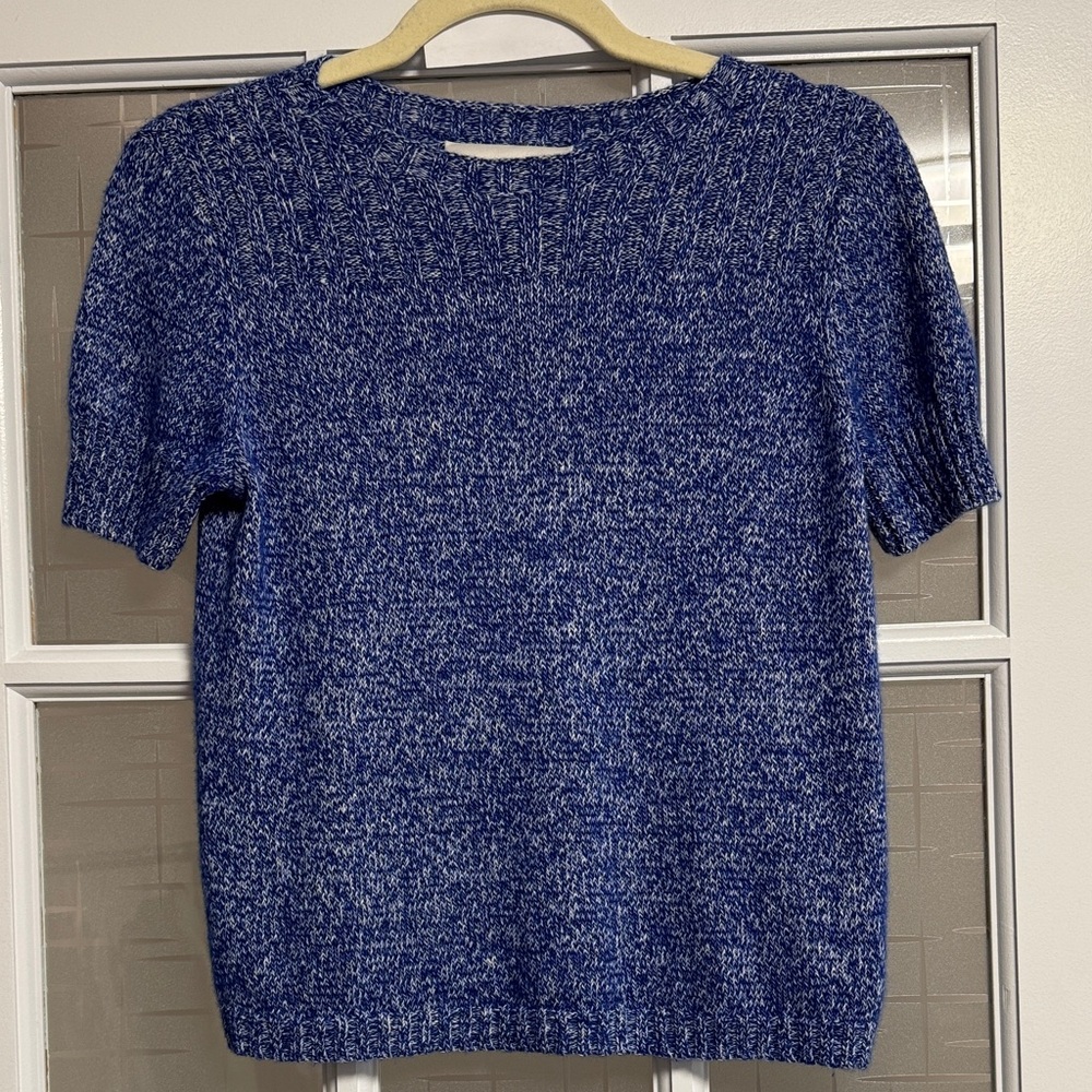 Brochu Walker Blue Marled Short-Sleeve Sweater
